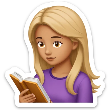 Girl Reading Comprehension, side view. sticker