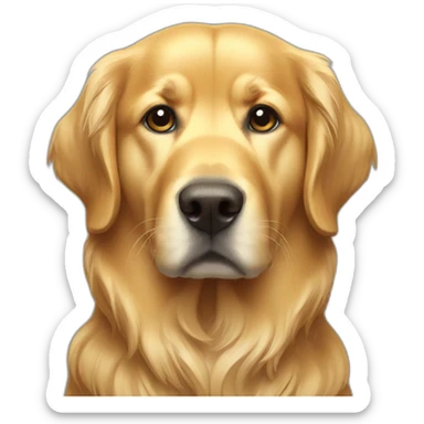 golden retriever serious businessman sticker
