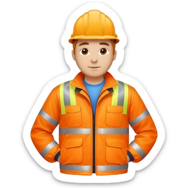 create a realistic emoji of a high-visibility jacket of a construction worker sticker