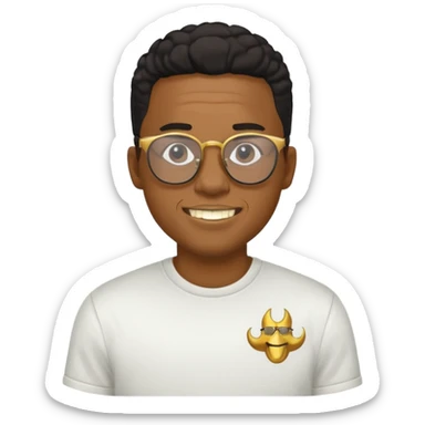 A gangster black cool rapper with cool shirt Glasses gold teeth  sticker