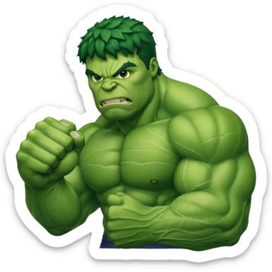 big muscular green hulks fist  sticker