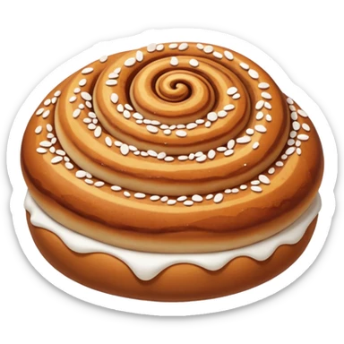 cinnemon bun with a lots white sugar pebbles on top sticker