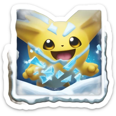 Mets en avant le concept du froid/climatisation/gèle/blizzard pour illustrer le faites de ne rien avoir dans un booster Pokémon. sticker