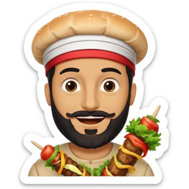 lebanese person eating kebab sticker