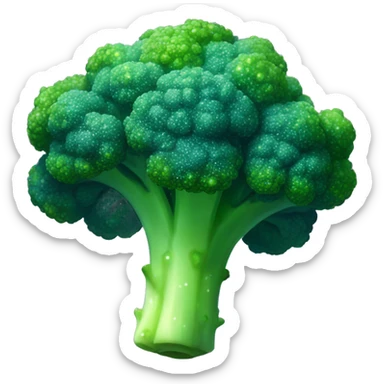 Sparkling glittering galactic nebula broccoli sticker
