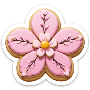 Cherry blossom shaped of a cookie sticker