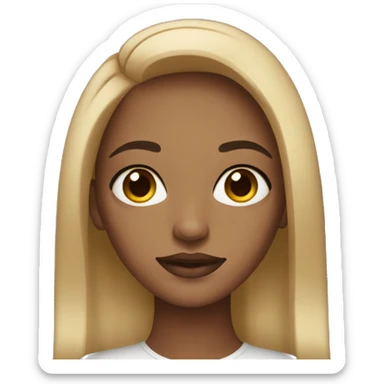 a dark blonde girl with makeup  sticker