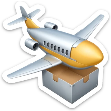 Un avión con cabeza de caja sticker