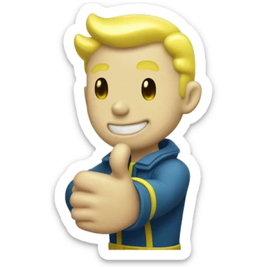 Vault boy ghoul cute thumbs up sticker