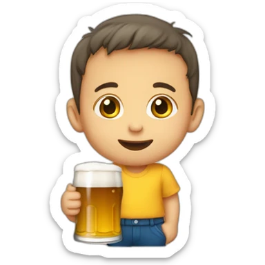 un enfant qui boit une bière sticker