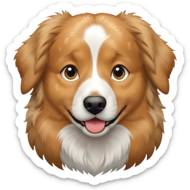 Australian Shepherd golden retriever tan eyebrows  black and speckled grey fur on chest.  sticker