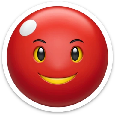 Uma pokébola redonda e simpática, vermelha em cima, branca embaixo, com uma faixa preta no meio e um botão branco central, com brilho suave e aparência limpa de emoji. sticker