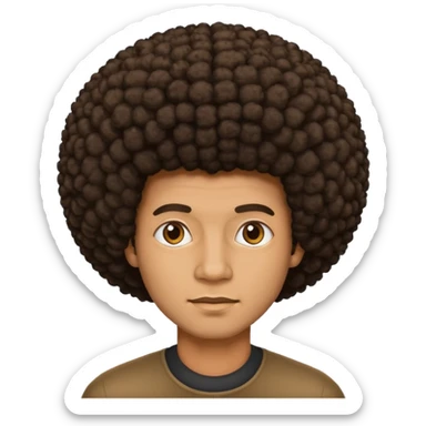 man with afro sticker