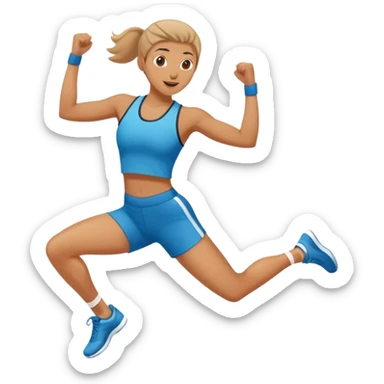 Person doing aerobics workout, jumping with enthusiasm in a gym sticker