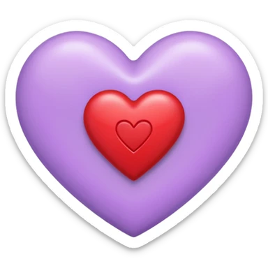 un corazon rojo CON LA LETRA F EN EL CENTRO DE COLOR LILA sticker