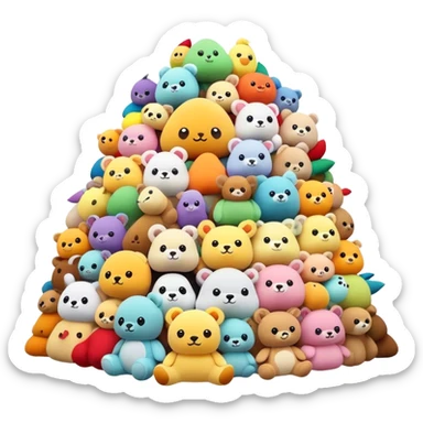 millions of toy plushies sticker