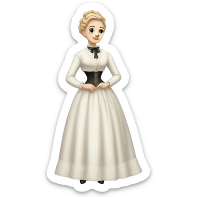 white woman galora in Victorian dress elegant, full body sticker
