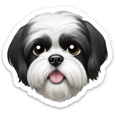 Black and white Shih tzu  sticker
