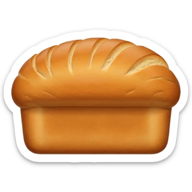 loaf bread object icon, classic bread loaf, golden brown crust, soft texture, 3D cartoon, mobile game icon style, centered, clean background, no text, no watermark
 sticker