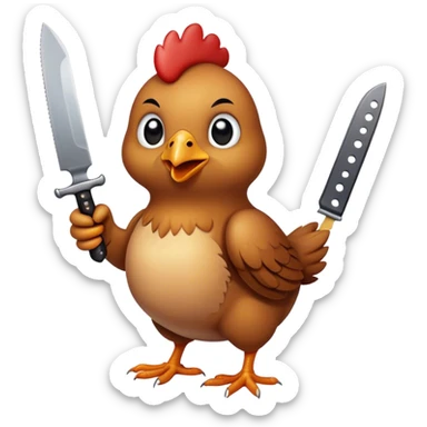 Small chiken with knife sticker