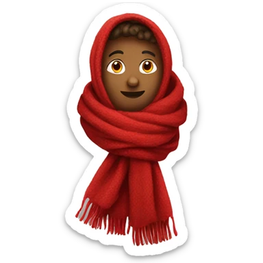 thick red scarf laying sticker