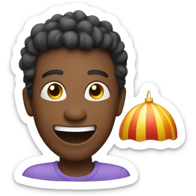 Happy person on a holiday sticker