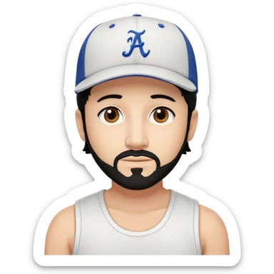 AJ McLean brown eyes, black hair, white tank top and hat sticker