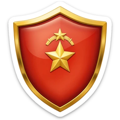 a shiny shield with the USSR flag inside sticker