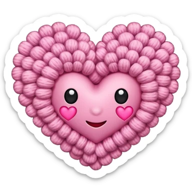 Pink heart crochet  sticker