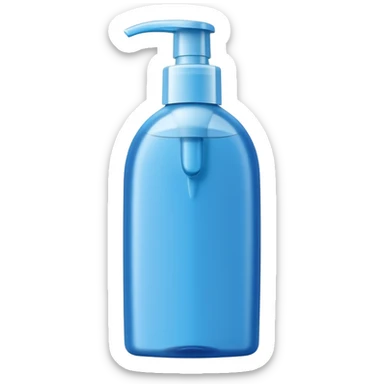 upright shampoo bottle, smooth curved silhouette, flip-top or pump cap, sleek, semi-opaque or colored blue green or white, clean and fresh, no branding or text, soft lighting, emoji scale sticker