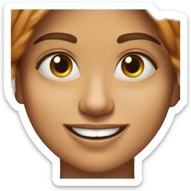 garota ruiva sorridente com olhos pretos e sardas sticker