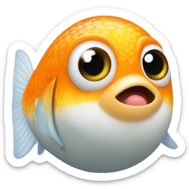 Mini shit zu com peixinho laranja sticker