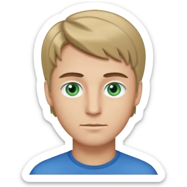 dark blond whit blue/green eys Male sticker