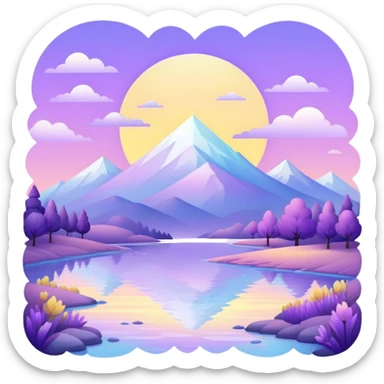  Pastel-white-yellow-purple-Iridescent-aesthetic-scenic-scenery-Decoration sticker