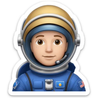 man,  astronaut, blue and black design sticker