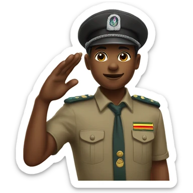 Zimbabwe BLACK scout salute wearing a short and short sleeve as well as cub cap sticker