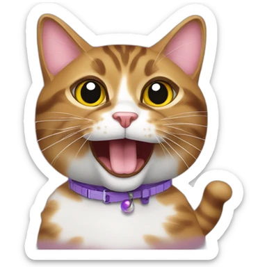 California spangled Cat with cat toys in the mouth sticker