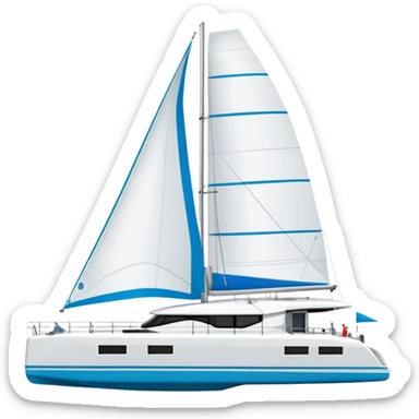 make a 50ft catamaran lagoon styled faceing to the right. make the sails patrone 7711 sticker