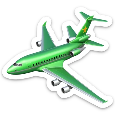 bright green jumbo jet sticker
