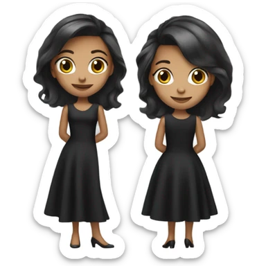 elegant girl in black dress sticker