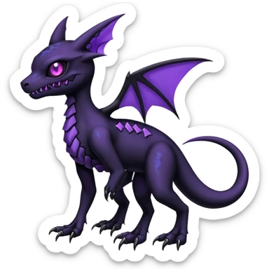 Edgy Spooky Gothic Evil Duskull-Salandit-Umbreon-Fakémon-hybrid-creature (full body)  sticker