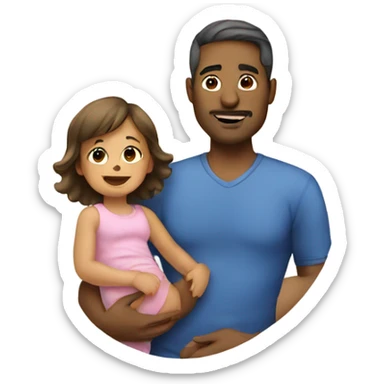 A dad with a baby girl sticker
