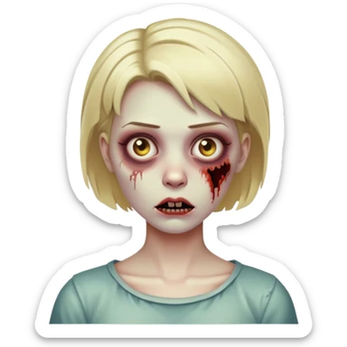 uma zumbi de cabelos loiros curtos sticker