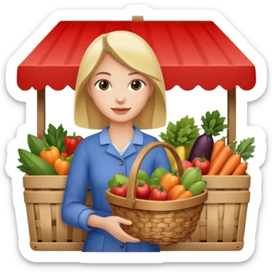 Market Shopper woman sticker