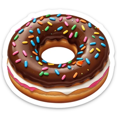 i chocolate donut that says thank you sticker