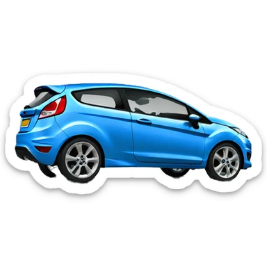Blue Ford Fiesta to use in GPS sticker