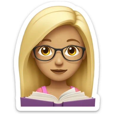 Blonde girl studying  sticker
