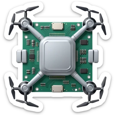 ultra realistic processor with small stamp drone sticker
