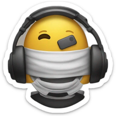 fait un emoji d'un caque quiecoute de la musique sticker