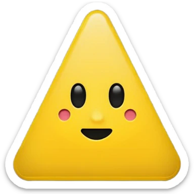 Emoji warning: yellow triangle, black exclamation mark, flat design, simple, emoji style. sticker